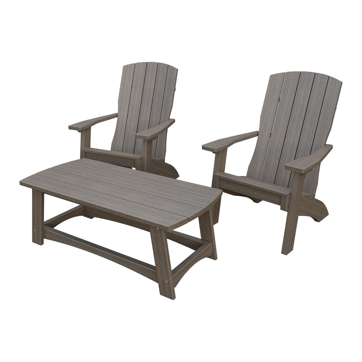 Amish Coastal 5-Piece Patio Set: 2 Chairs, 2 Ottomans & End Table in Brazilian Walnut