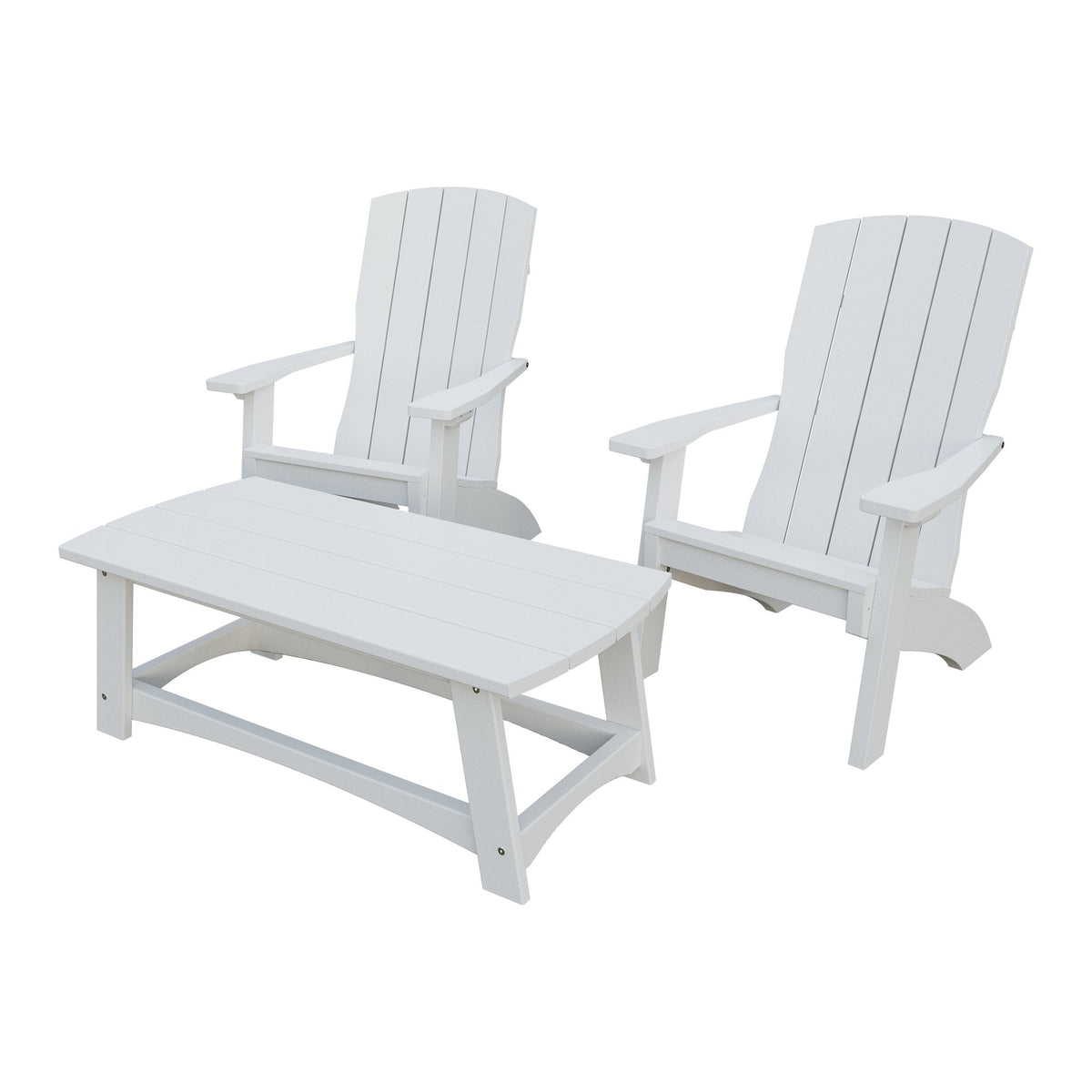 Amish Coastal 5-Piece Patio Set: 2 Chairs, 2 Ottomans & End Table in Bright White