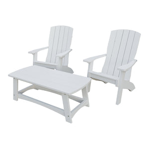Amish Coastal 5-Piece Patio Set: 2 Chairs, 2 Ottomans & End Table in Bright White