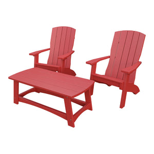 Amish Coastal 5-Piece Patio Set: 2 Chairs, 2 Ottomans & End Table in Cardinal Red
