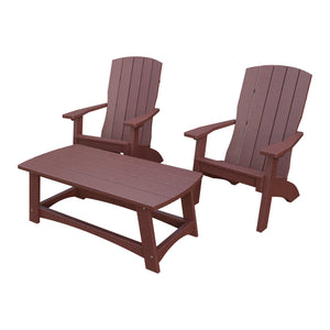 Amish Coastal 5-Piece Patio Set: 2 Chairs, 2 Ottomans & End Table in Cherrywood
