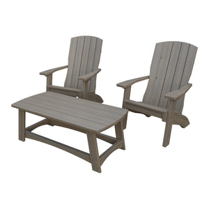 Amish Coastal 5-Piece Patio Set: 2 Chairs, 2 Ottomans & End Table in Coastal Gray