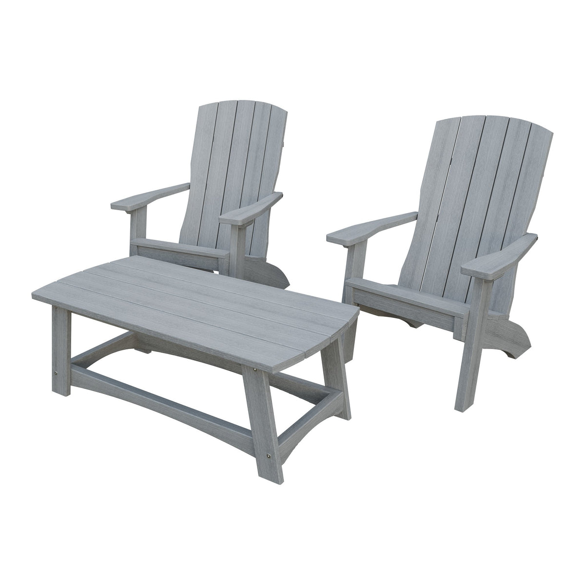 Amish Coastal 5-Piece Patio Set: 2 Chairs, 2 Ottomans & End Table in Driftwood Gray