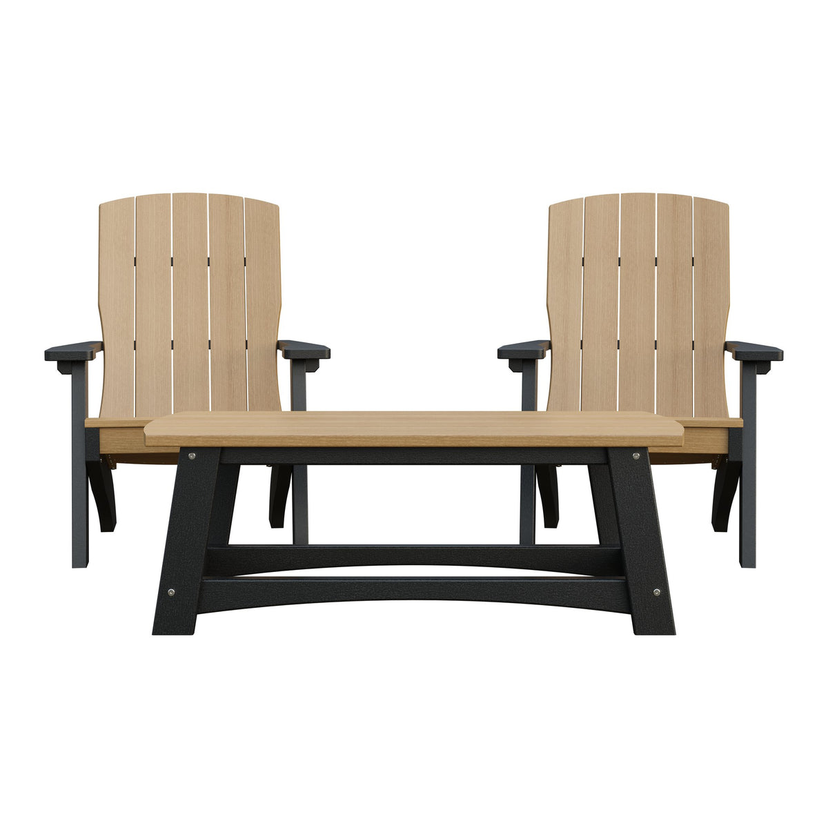 Amish Coastal 5-Piece Patio Set: 2 Chairs, 2 Ottomans & End Table