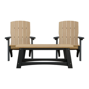 Amish Coastal 5-Piece Patio Set: 2 Chairs, 2 Ottomans & End Table
