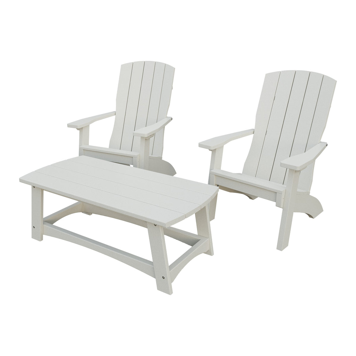 Amish Coastal 5-Piece Patio Set: 2 Chairs, 2 Ottomans & End Table in Ivory