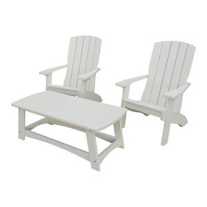 Amish Coastal 5-Piece Patio Set: 2 Chairs, 2 Ottomans & End Table in Ivory