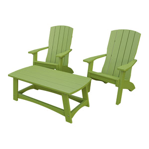 Amish Coastal 5-Piece Patio Set: 2 Chairs, 2 Ottomans & End Table in Tropical Lime Green