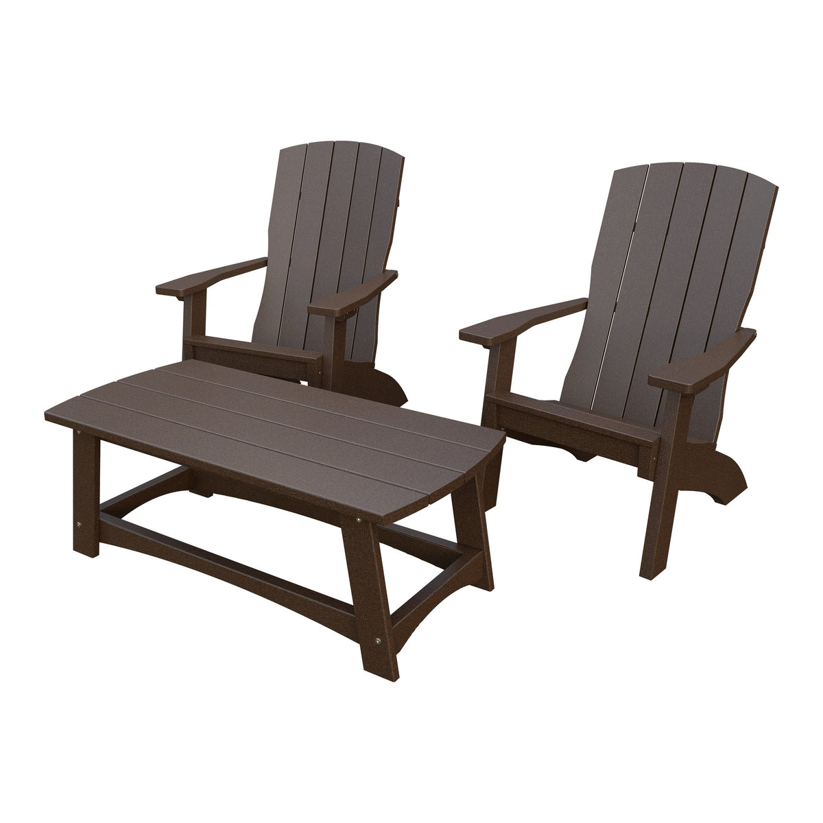 Amish Coastal 5-Piece Patio Set: 2 Chairs, 2 Ottomans & End Table in Milwaukee Brown