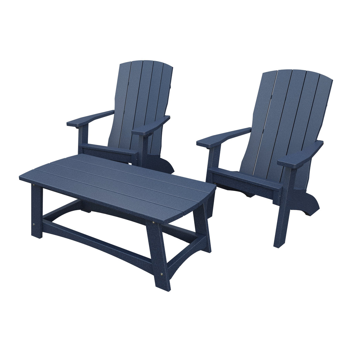 Amish Coastal 5-Piece Patio Set: 2 Chairs, 2 Ottomans & End Table in Patriot Blue
