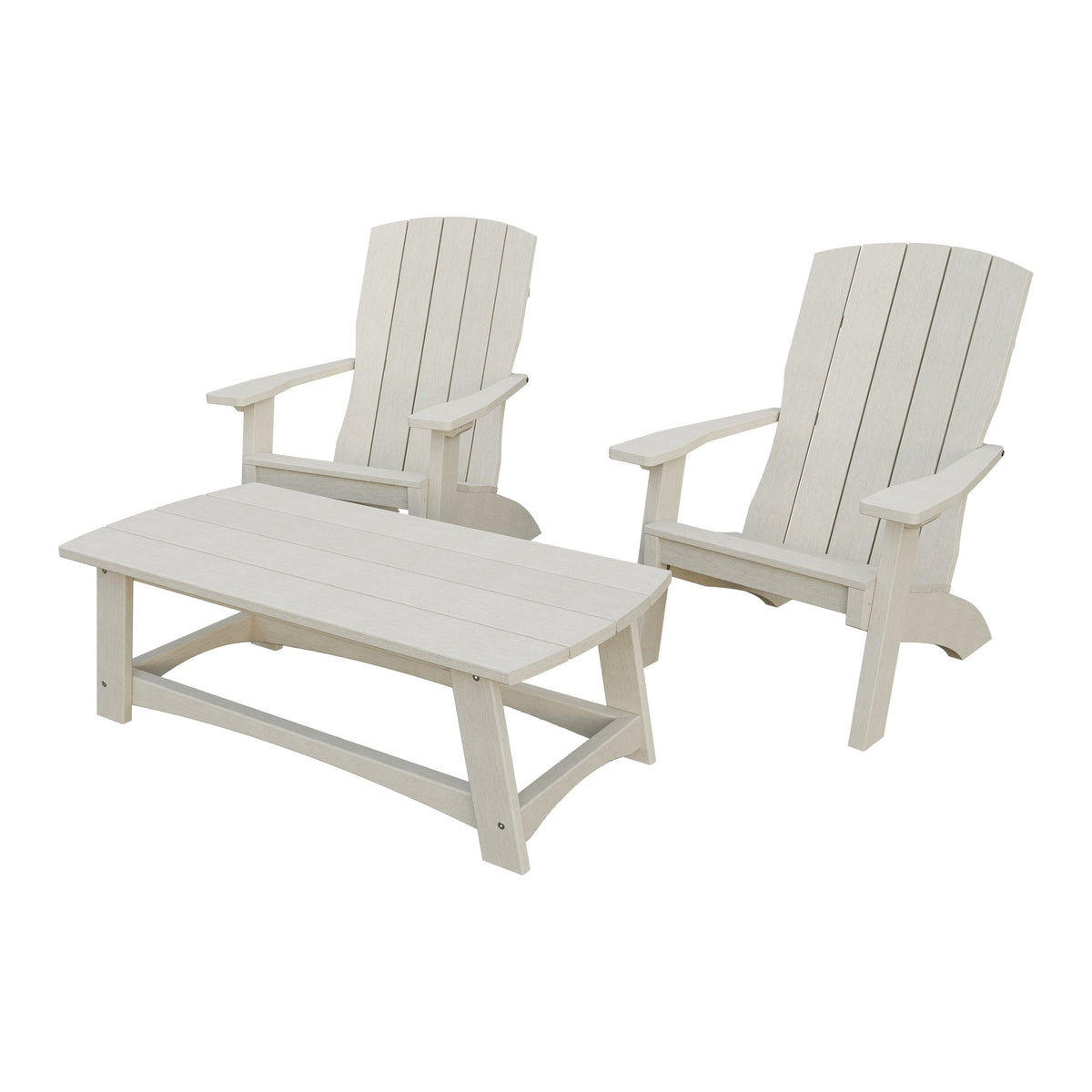 Amish Coastal 5-Piece Patio Set: 2 Chairs, 2 Ottomans & End Table in Seashell