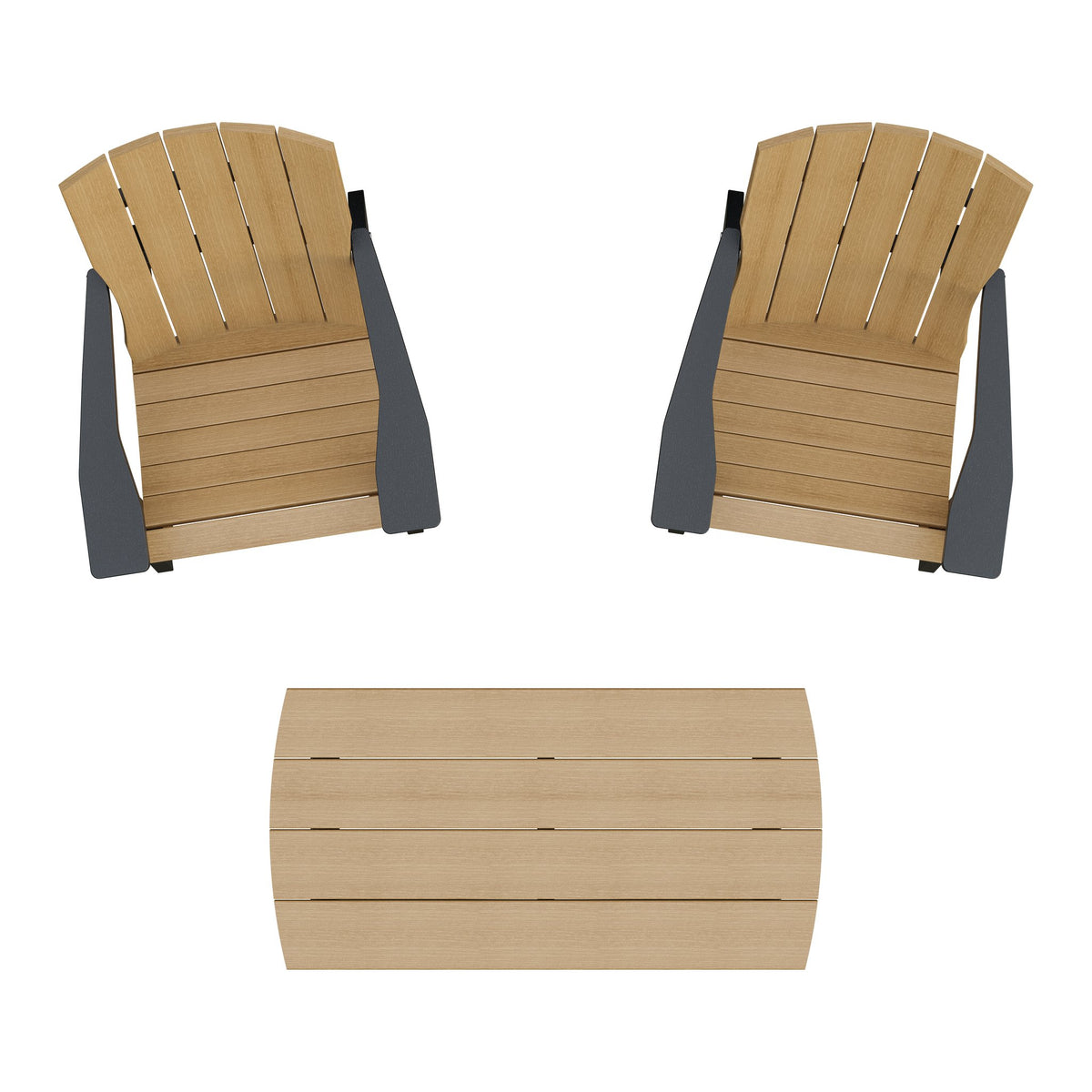 Amish Coastal 5-Piece Patio Set: 2 Chairs, 2 Ottomans & End Table
