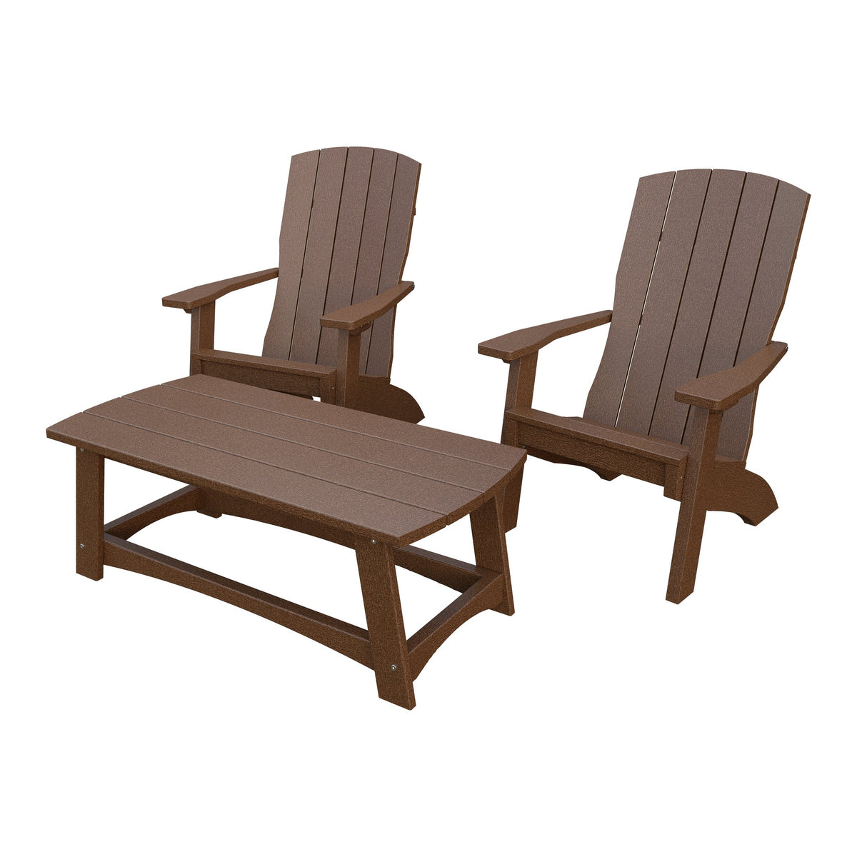 Amish Coastal 5-Piece Patio Set: 2 Chairs, 2 Ottomans & End Table in Tudor Brown