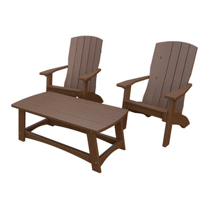 Amish Coastal 5-Piece Patio Set: 2 Chairs, 2 Ottomans & End Table in Tudor Brown
