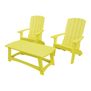 Amish Coastal 5-Piece Patio Set: 2 Chairs, 2 Ottomans & End Table in Lemon Yellow