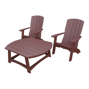 Amish Coastal 3pc Patio Set: 2 Chairs & Coffee Table in Cherrywood