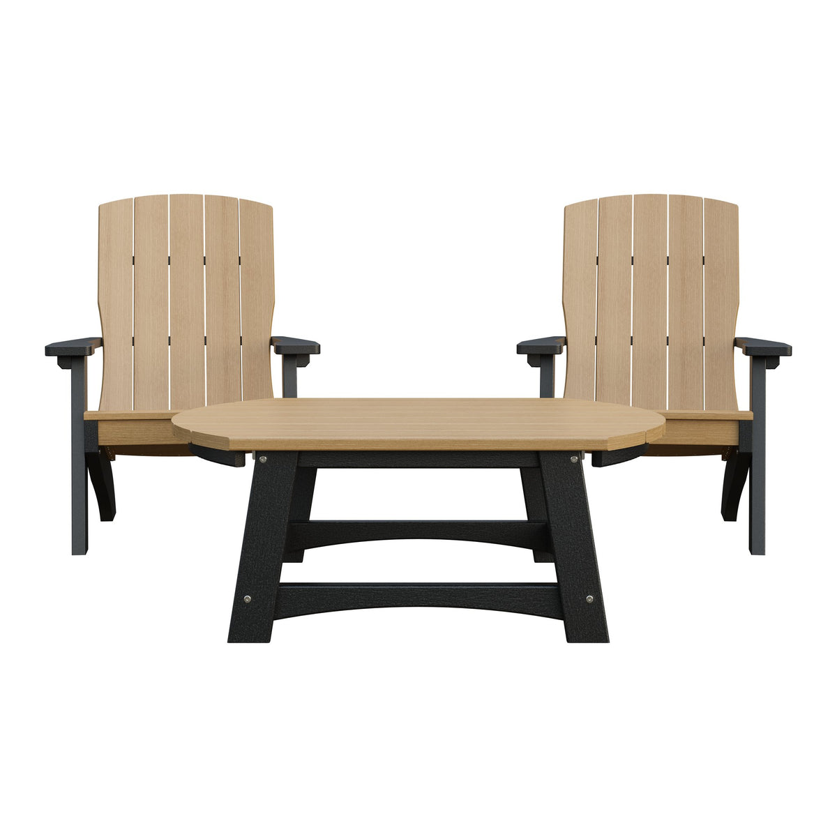 Amish Coastal 3pc Patio Set: 2 Chairs & Coffee Table