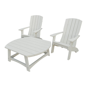 Amish Coastal 3pc Patio Set: 2 Chairs & Coffee Table in Ivory