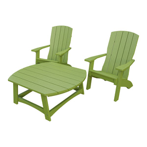 Amish Coastal 3pc Patio Set: 2 Chairs & Coffee Table in Tropical Lime Green