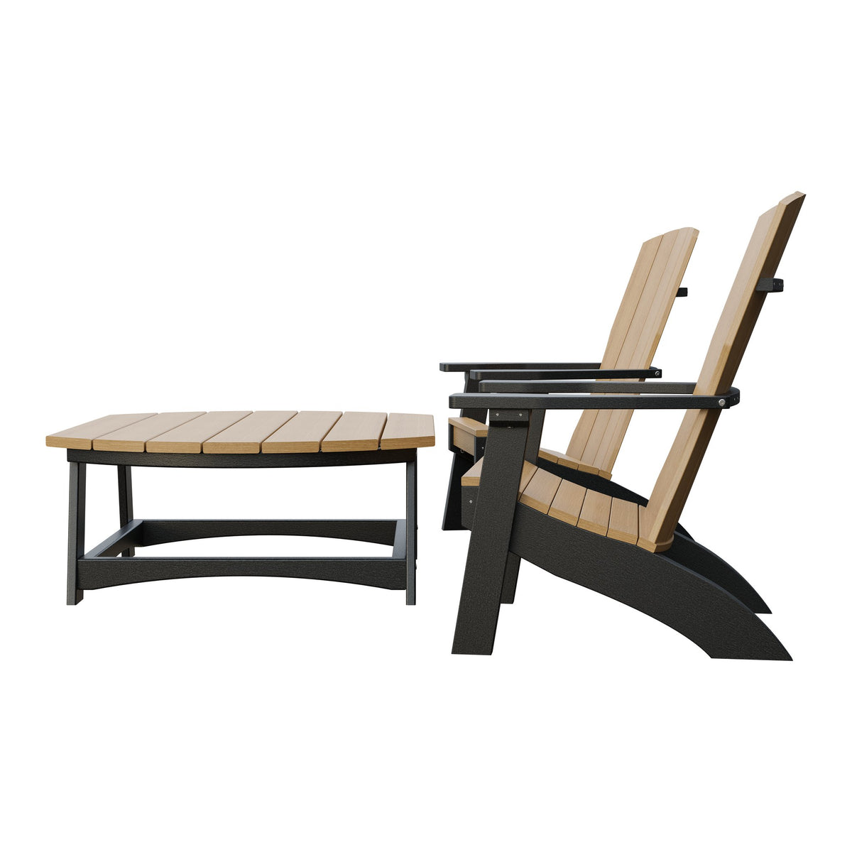 Amish Coastal 3pc Patio Set: 2 Chairs & Coffee Table