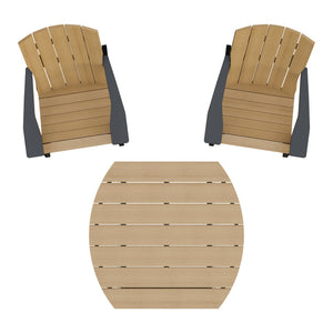 Amish Coastal 3pc Patio Set: 2 Chairs & Coffee Table