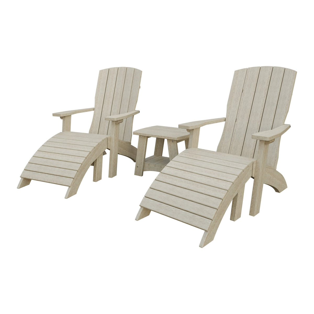 Amish Coastal 3-Piece Patio Set: 2 Chairs & Coffee Table in Birchwood