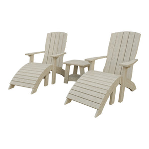 Amish Coastal 3-Piece Patio Set: 2 Chairs & Coffee Table in Birchwood