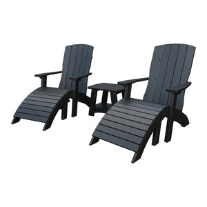 Amish Coastal 3-Piece Patio Set: 2 Chairs & Coffee Table in Black
