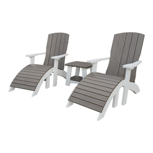 Amish Coastal 3-Piece Patio Set: 2 Chairs & Coffee Table in Brazilian Walnut & White