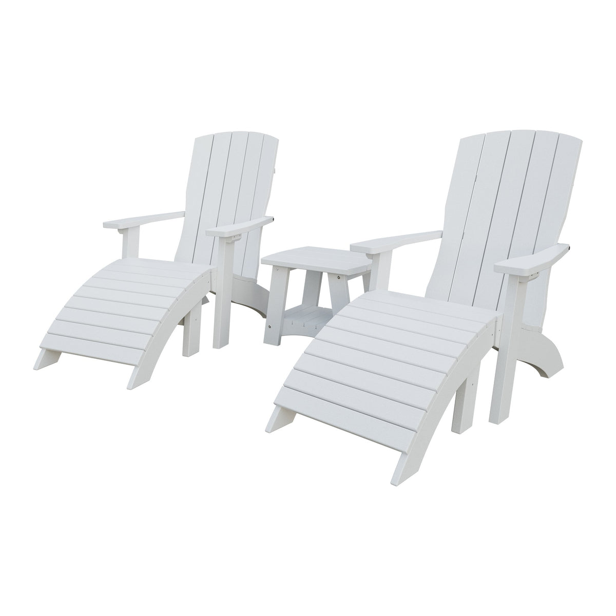 Amish Coastal 3-Piece Patio Set: 2 Chairs & Coffee Table in Bright White