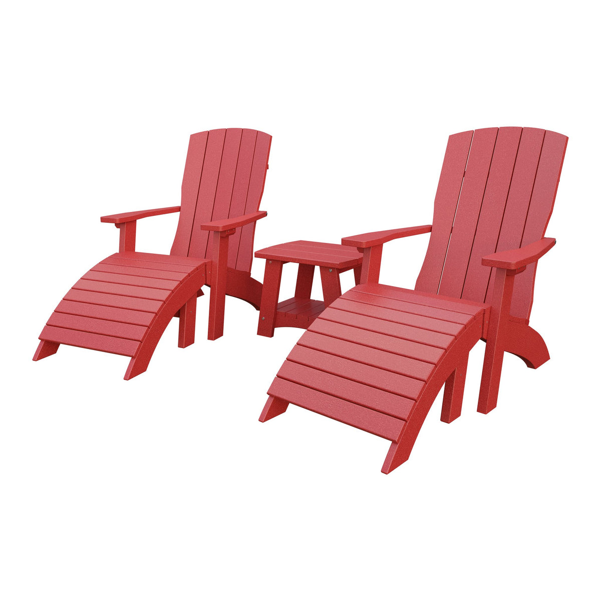 Amish Coastal 3-Piece Patio Set: 2 Chairs & Coffee Table in Cardinal Red