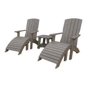 Amish Coastal 3-Piece Patio Set: 2 Chairs & Coffee Table in Coastal Gray