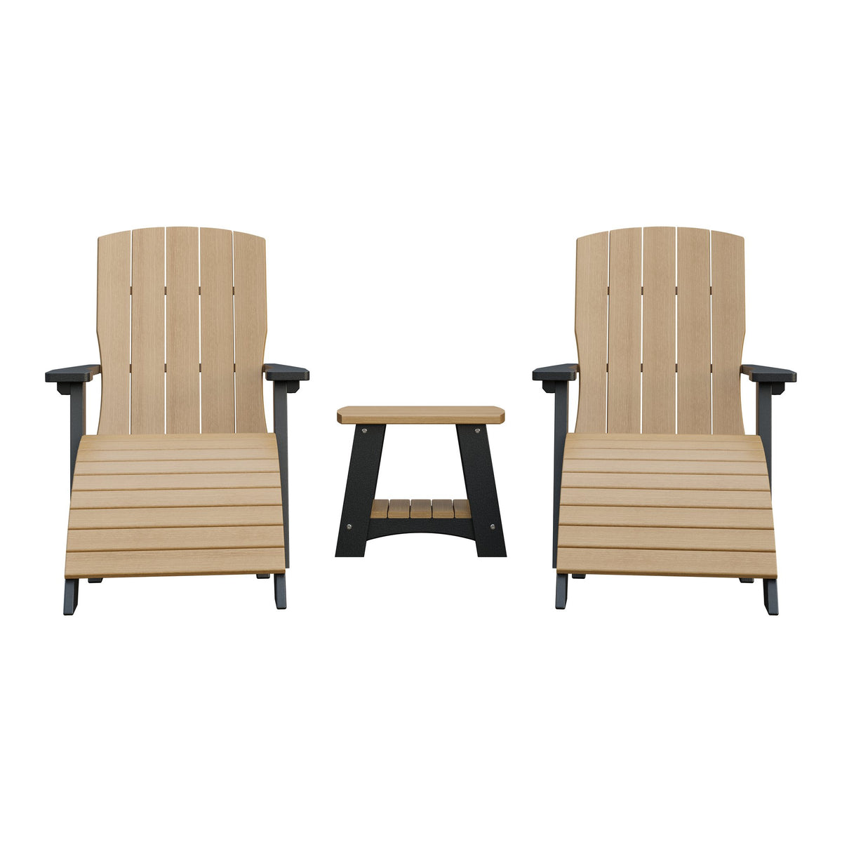 Amish Coastal 3-Piece Patio Set: 2 Chairs & Coffee Table