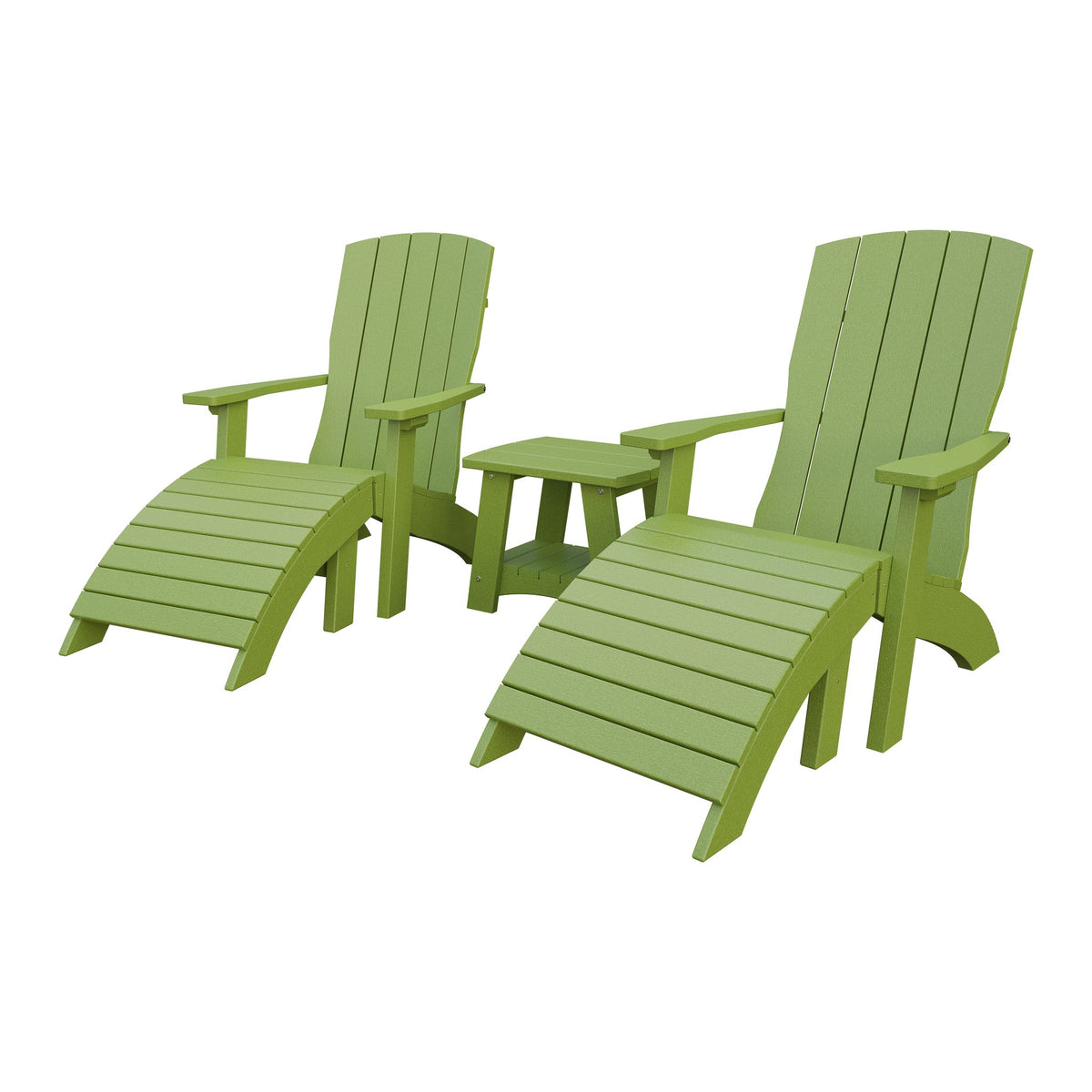 Amish Coastal 3-Piece Patio Set: 2 Chairs & Coffee Table in Tropical Lime Green