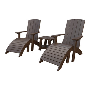 Amish Coastal 3-Piece Patio Set: 2 Chairs & Coffee Table in Milwaukee Brown