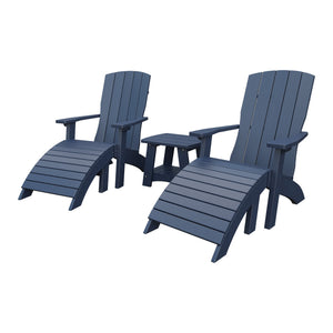 Amish Coastal 3-Piece Patio Set: 2 Chairs & Coffee Table in Patriot Blue