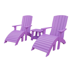 Amish Coastal 3-Piece Patio Set: 2 Chairs & Coffee Table in Bright Purple