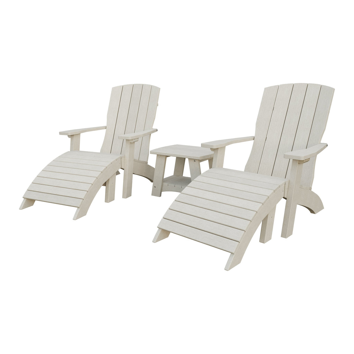 Amish Coastal 3-Piece Patio Set: 2 Chairs & Coffee Table in Seashell