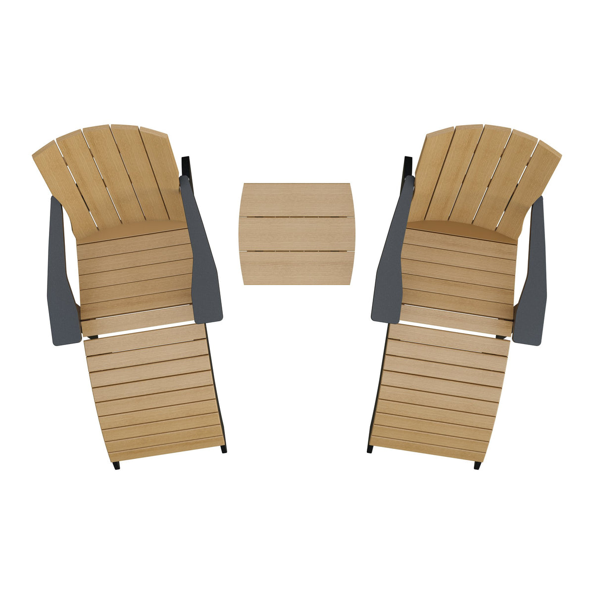 Amish Coastal 3-Piece Patio Set: 2 Chairs & Coffee Table