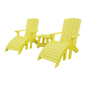 Amish Coastal 3-Piece Patio Set: 2 Chairs & Coffee Table in Lemon Yellow