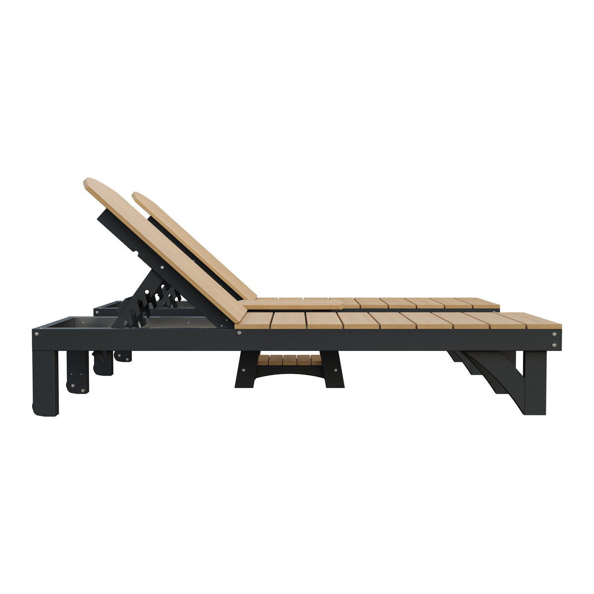 Amish Coastal 3pc Patio Lounger Set: 2 Loungers & End Table