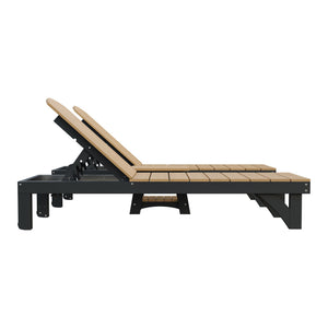 Amish Coastal 3pc Patio Lounger Set: 2 Loungers & End Table