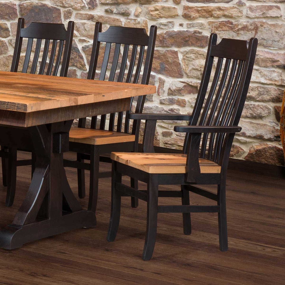 Amish Darlington Rustic Barnwood Arm Chair
