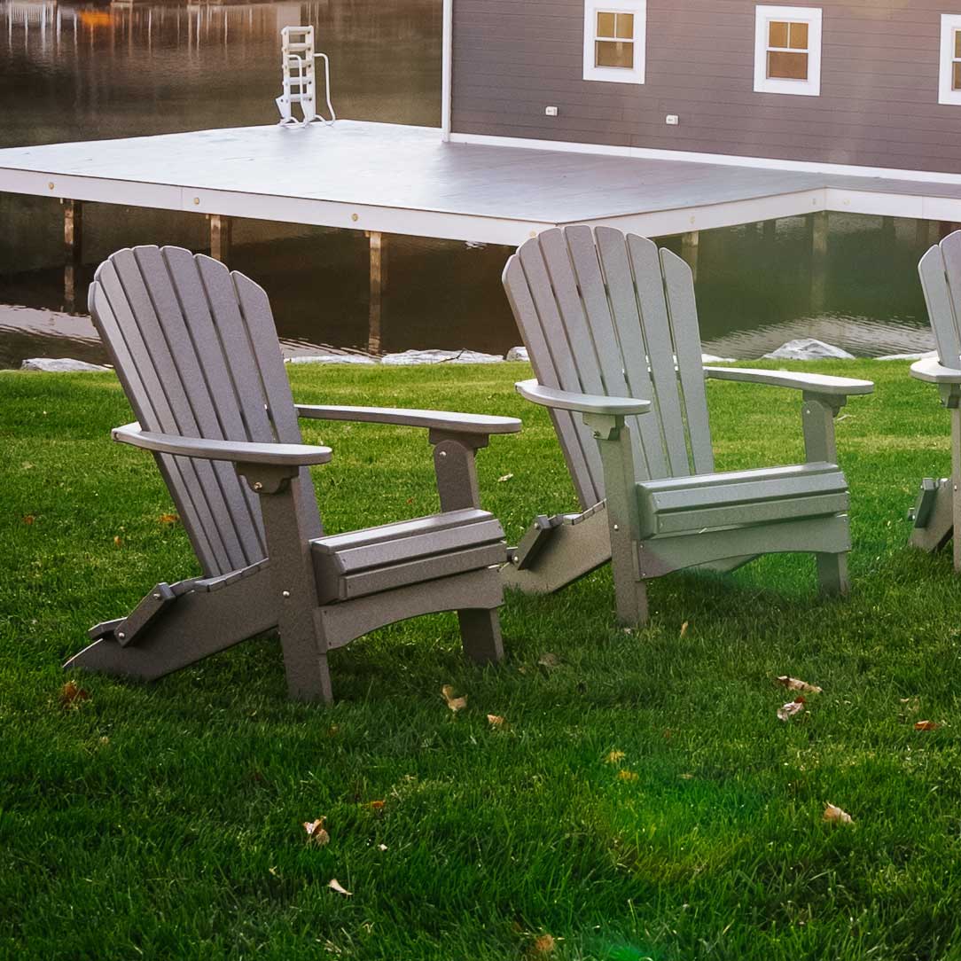 Amish Saranac Poly Patio Folding Adirondack Chair