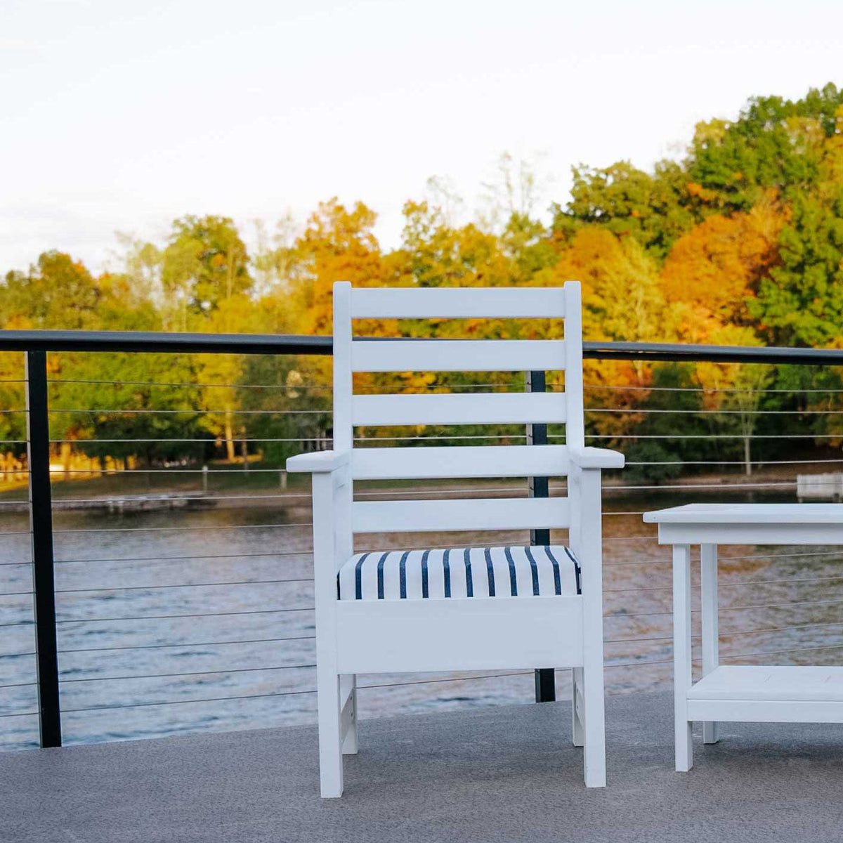 Amish Bridgehampton Cushion Poly Patio Dining Chair with Arms
