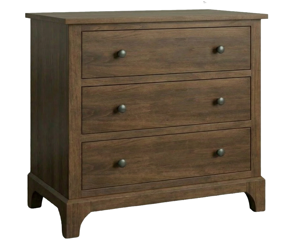 Amish Ridley Park 3-Drawer Solid Wood Bedroom Chest