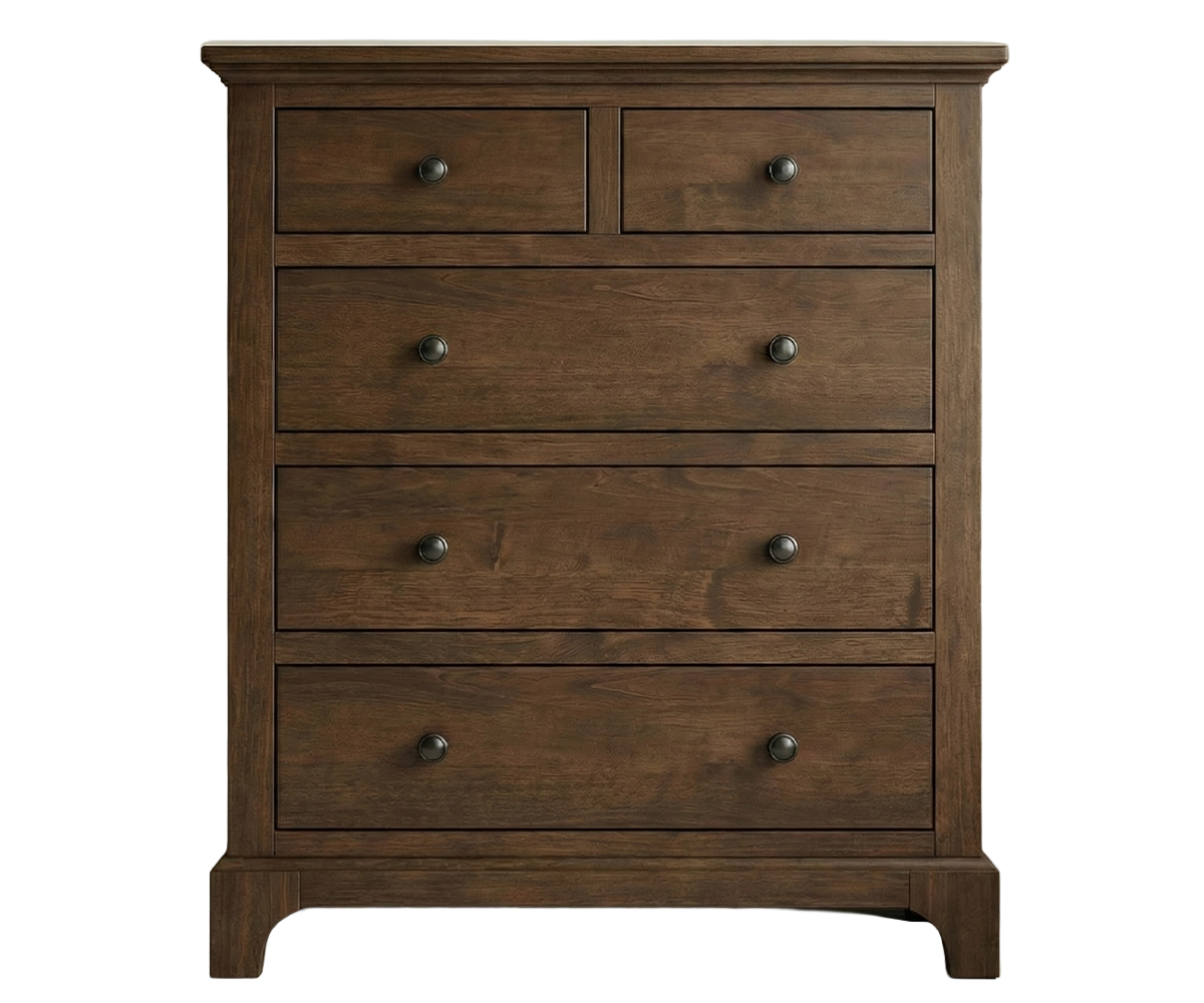 Amish Ridley Park 5-Drawer Split Top Solid Wood Chest