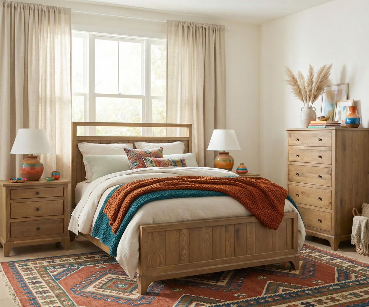Amish Ridley Park Solid Wood Panel Bed