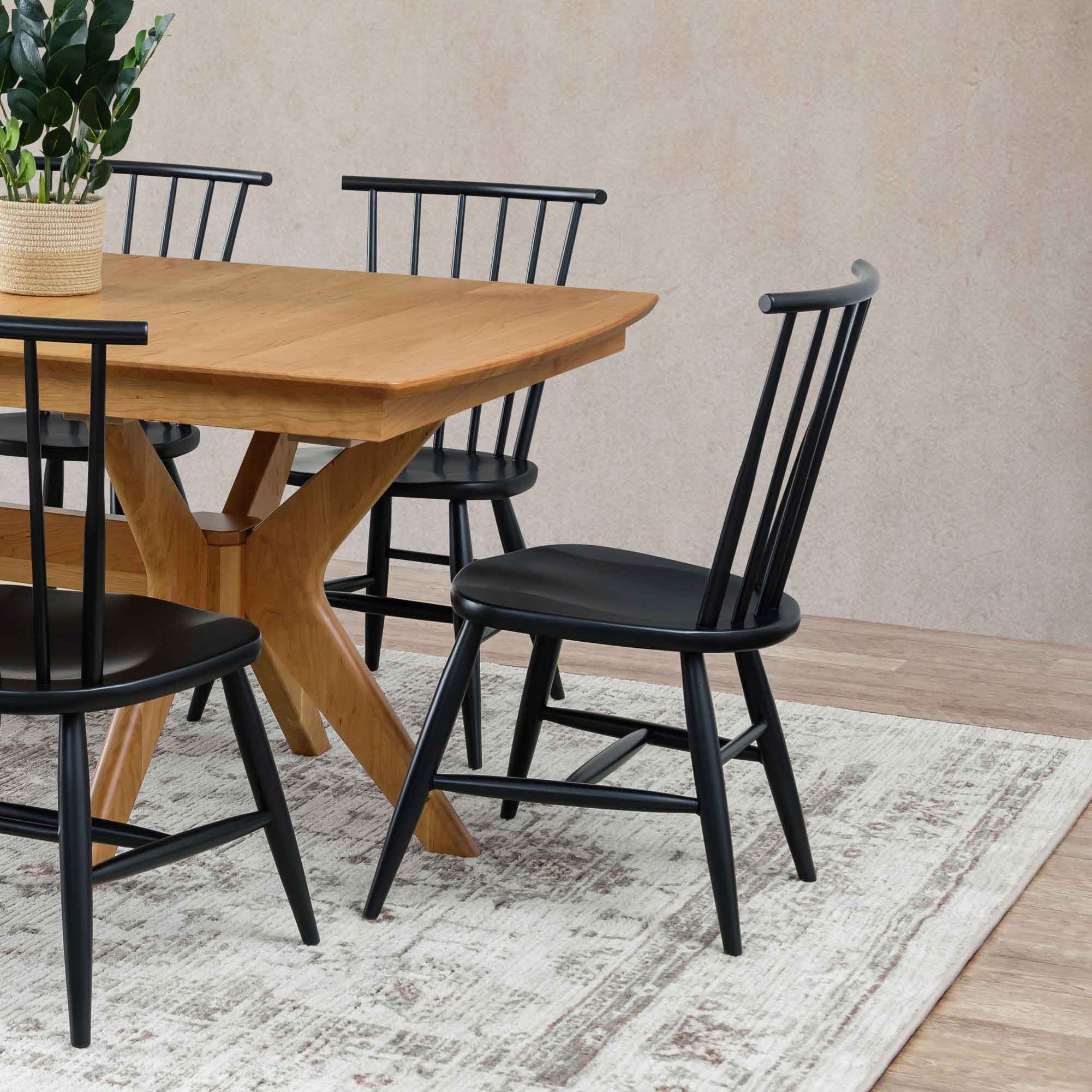 Amish Barrington Modern Solid Wood Windsor Chair