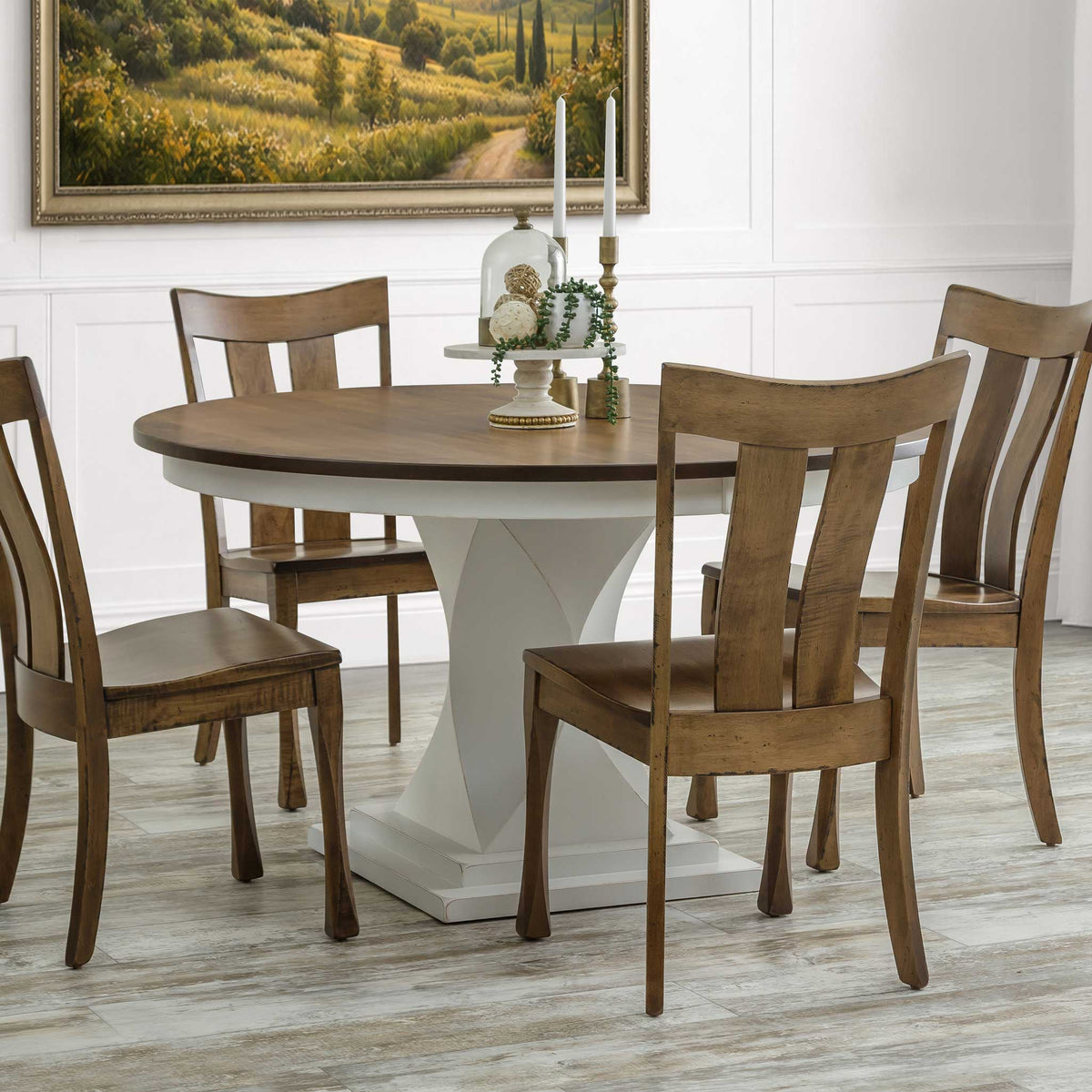 Amish Romney Single Pedestal Solid Wood Dining Table